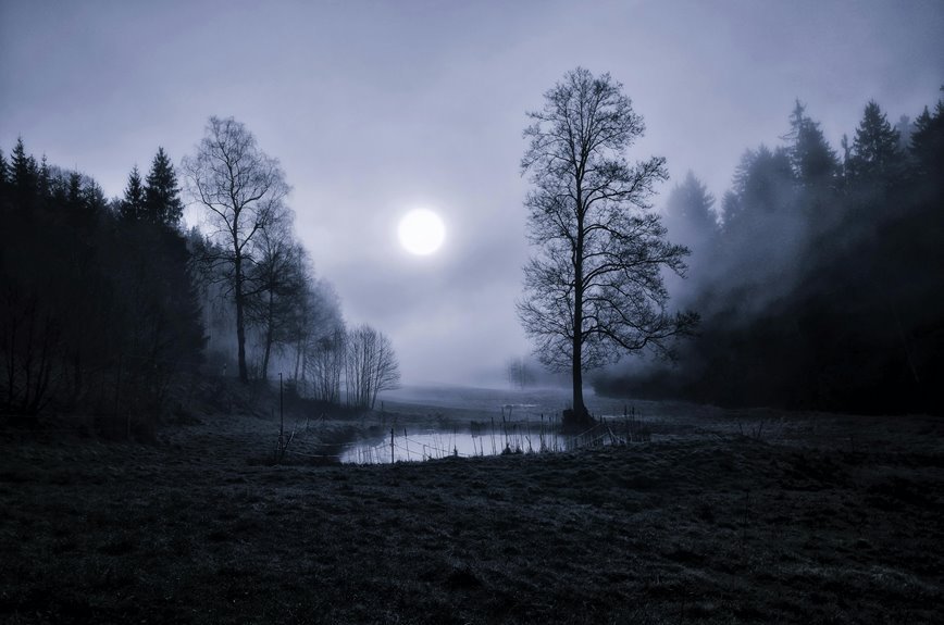 mysterious moonlit forest ambiance