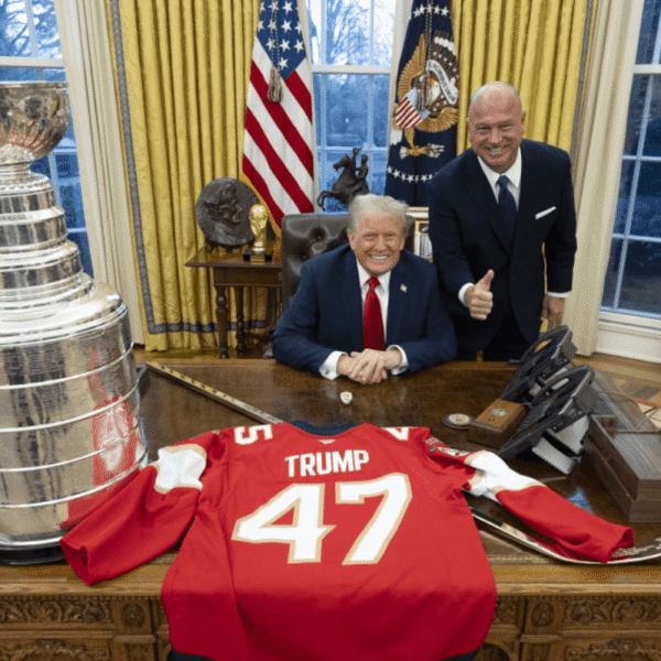 A Hockey Trophy, a Custom Jersey, and a Photograph Inside the Oval Office